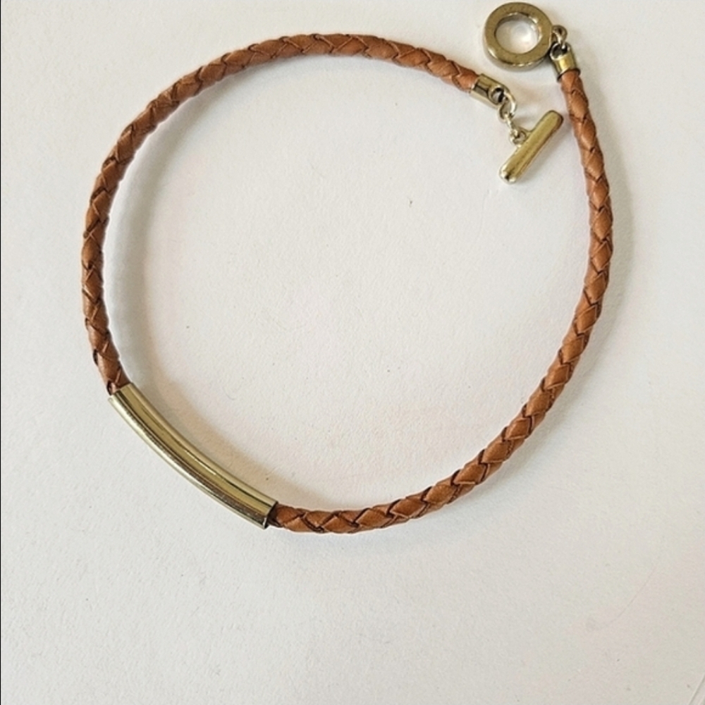 Leather Braided Gold Necklace